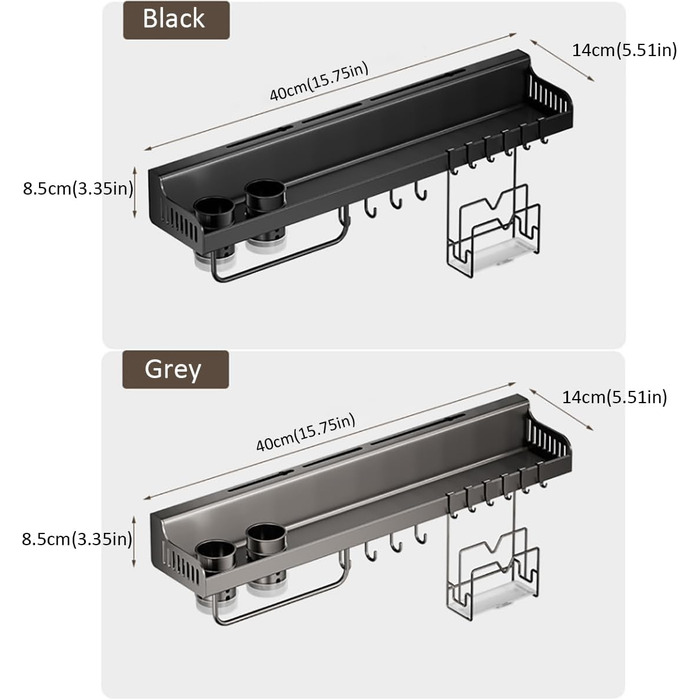 Настінний органайзер для кухонного приладдя 40 см RXRENXIA