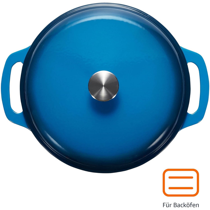 Чавунна форма для запікання Kitchen-Profi Basics круглої емальованої форми (синя, 5,7 л)