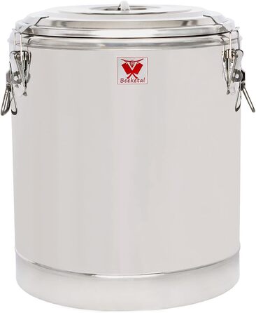 Л термоконтейнер для харчових продуктів і напоїв, професійний кейтеринговий харчовий транспортний контейнер з нержавіючої сталі з бічними ручками, кришкою з гумовим кільцем і замком (52,5 л (без зливного крана)), 39BTE-40A&39 32