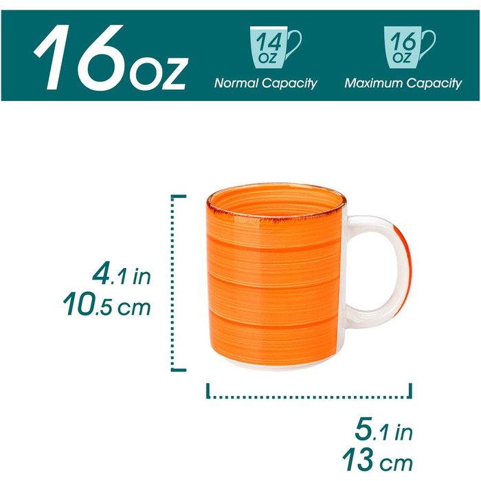 Набір кухлів для кави 480 мл, 6 предметів, різнокольорові Bonita Vancasso