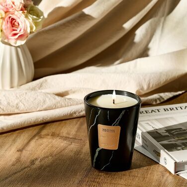 Ароматизована свічка чорного кольору 400 г, час горіння 75 годин M&SENSE