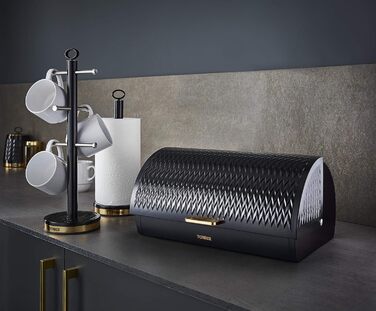 Хлібниця з нержавіюча сталь чорна 28,3 х 39 х 18,5 см TOWER