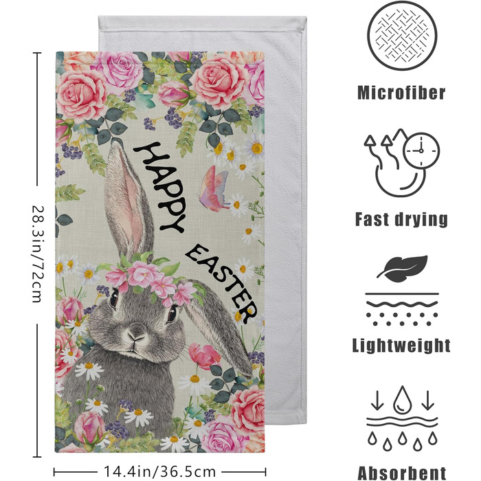 Різдвяні кухонні рушники Kwlegh, рушник для рук, різдвяна ялинка, цукерка-тростина, сніжинка, рушник для пальців, набір з 2 шт. , милий чоловічий банний рушник, високопоглинаючі рушники, 36 x (великодній-b)