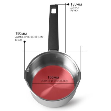 Ківш Fissman ELIZ 18x10 см/2,4 л. зі скляною кришкою нерж. сталь (5317)