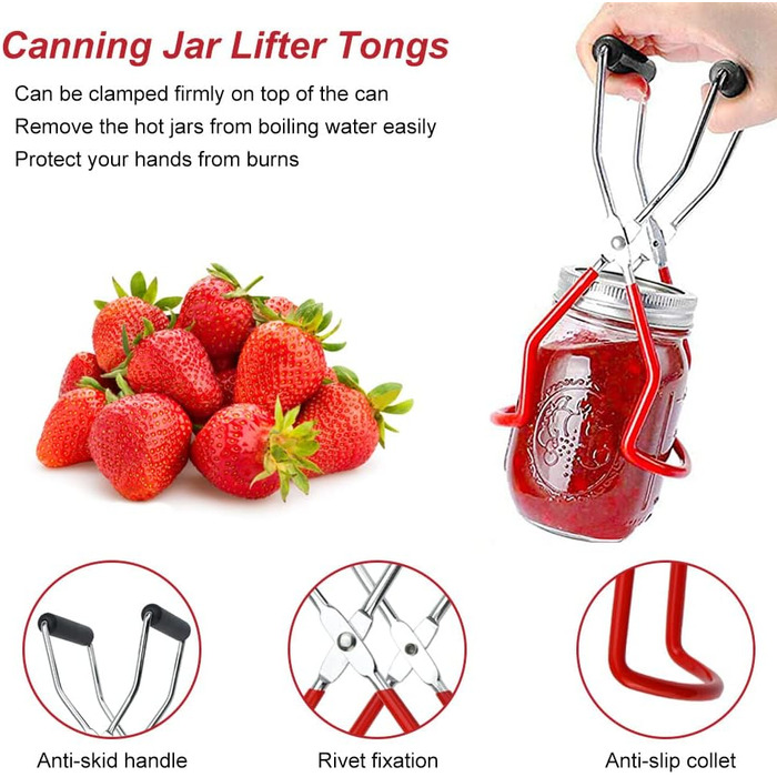 Набор для консервации, 3 предмета, серебристый/красный WENRERO