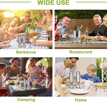 Млин для солі та перцю електричний, набір 2 предмети, нержавіюча сталь Innhom