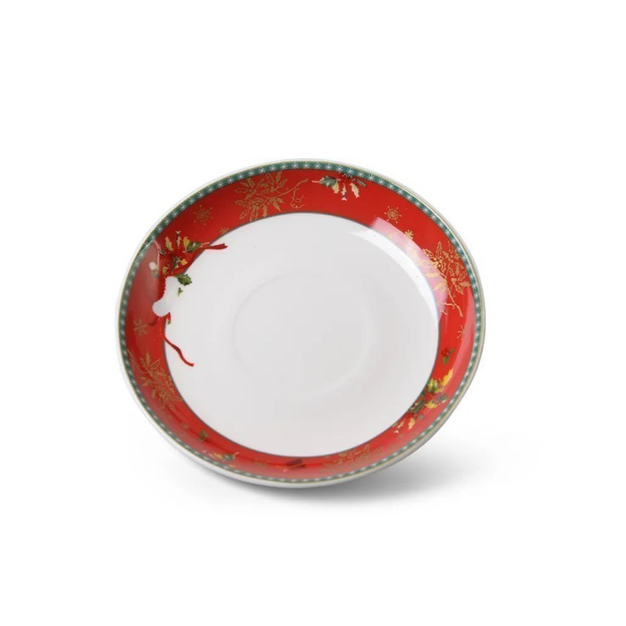 Чашка Fissman CHRISTMAS 400 мл фарфор с блюдцем (13796)