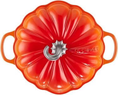 Чугунная жаровня в форме тыквы 4 л с крышкой, оранжевая Calabaza Cocotte LE CREUSET