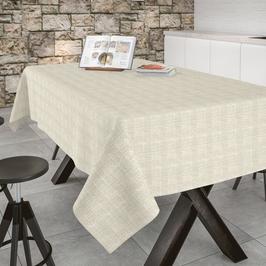 Скатертина Aitana textil Janco Oro в рулоні, жаккард люрекс, ширина 140 см