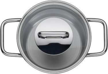 Набір посуду Silit Extra Cook 4 предмети каструлі 12/14 см зі скляною кришкою, внутрішня шкала, широкий обід для зручного зливання, нержавіюча сталь Crominox, для невеликих порцій, компактне зберігання, посуд не проливається. Набір посуду 4 предмети.