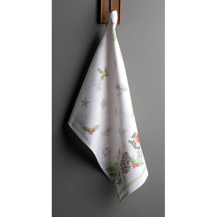 Набір із 3 багатоцільових кухонних рушників Барних рушників День подяки/Різдво (50 см x 70 см) (03 - Різдвяна роса, 50 x 70 см (Набір із 3 шт.)), 39 Hermine Noel