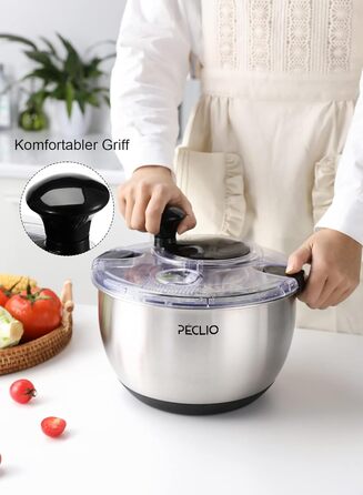 Сушарка для салату 4,5 л чорна Peclio