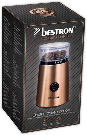 Електрична кавомолка з ударним ножем із нержавіючої сталі, 50 г 150 Вт Bestron