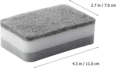 Губка чистящая, набор 10 предметов, серый LATRAT