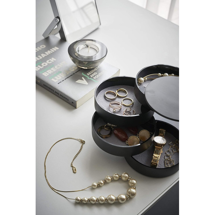 Скринька для прикрас Yamazaki Tower, смола ABS, чорна, один розмір