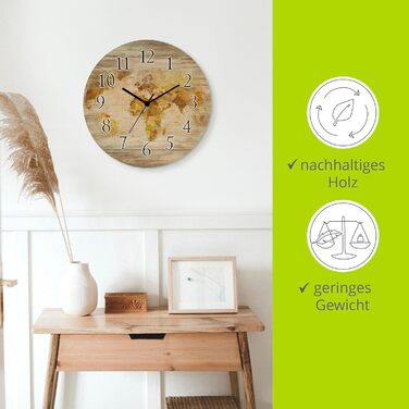 Настінний годинник, безшумний круглий  30 см ARTLAND