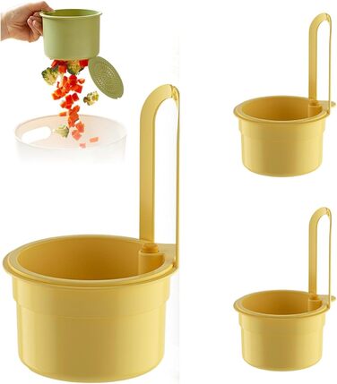 Сітчастий фільтр для раковини, фільтр для раковини, зливний кошик для раковини, органайзер для раковини, кухонне начиння, кошик для фільтра для раковини, кошик для зливу для кухні, підвісний фільтр для кухонного змішувача, (Білий ) (Жовтий, 3 шт.)