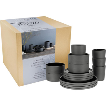 Набор посуды на 4 персоны, 16 предметов, Futuro Black Creatable