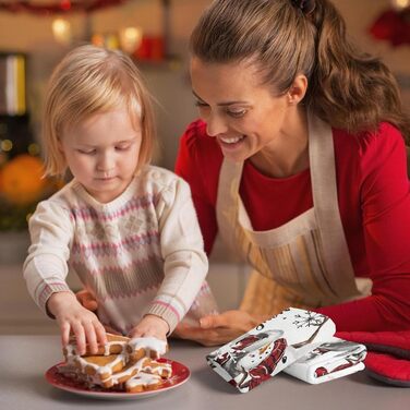 Набір з 2 різдвяних кухонних рушників Сніговик, Ялинки 43 x 66 см YAXZIM