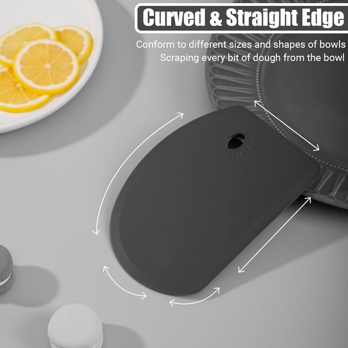 Гибкий силиконовый скребок для теста 15,2 х 11 см черный Lazymi