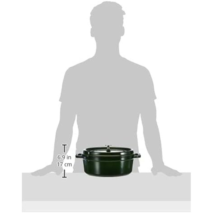 Кокот овальный 29 см, зеленый базилик Staub