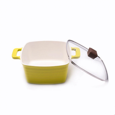 GIPFEL Каструля IRNA 24х24х12,5см з литого алюмінію з преміальним керамічним покриттям Excilon, з індукційним дном, зі скляним дахом 2646 GIPFEL