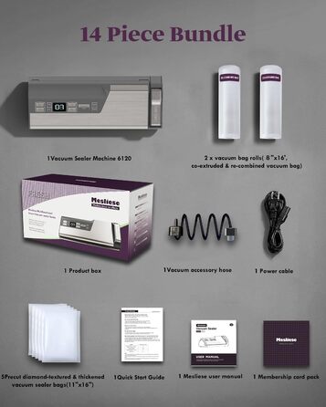 Вакуумний пакувальник 140 Вт Mesliese