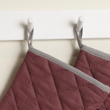 Рукавички для духовки 19 x 30 см, набір 2 предмети, бордовий Basic ESSEX