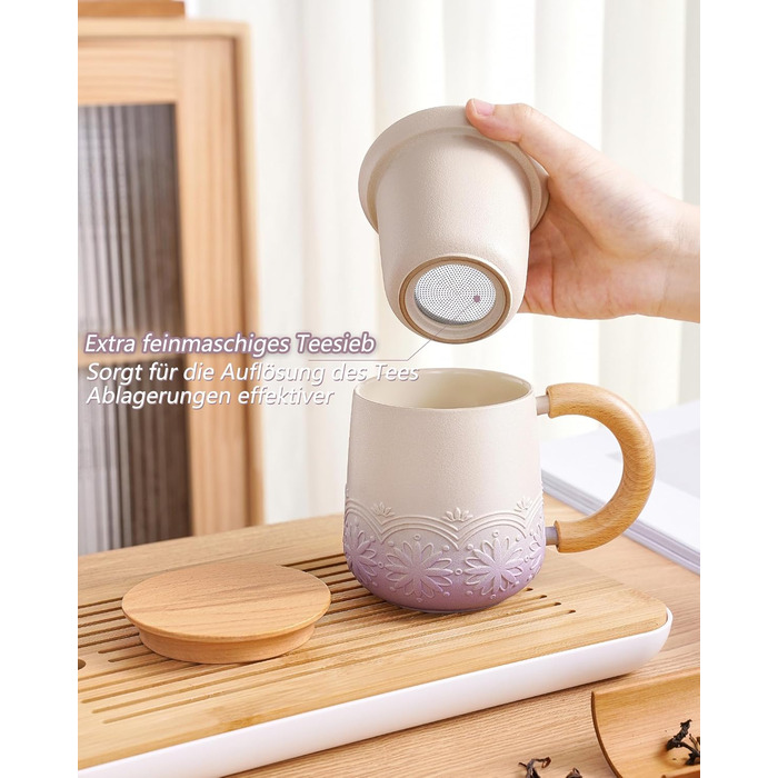 Чайная кружка с крышкой и ситечком, 420 мл Zens