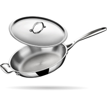 Сковорода 28 см трехслойная с крышкой Stahl