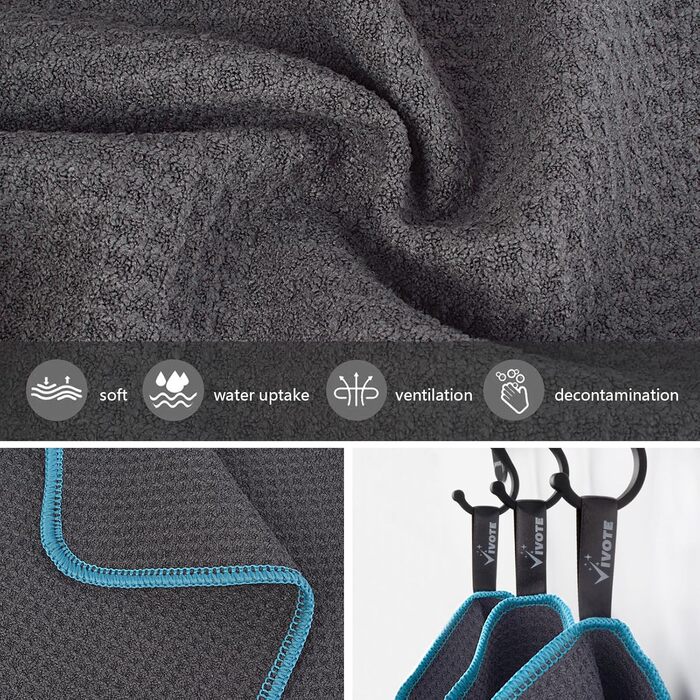 Кухонні рушники VIVOTE, рушники для гостей, подарункові, 40x60 см, 2 шт., м&39які кухонні рушники, абсорбуючі рушники (сірі 20x20)