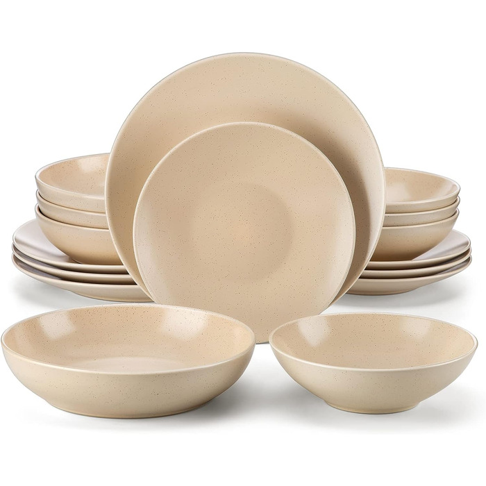 Столовий сервіз з керамограніту, ванкассо 32 предмети Карстовий комбінований сервіз з фаянсу, набір посуду у вінтажному вигляді на 4-12 осіб (Sabine-bg, посуд на 4 особи)