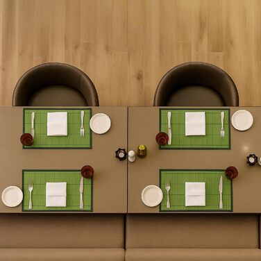 Набір із 6 сервірувальних килимків 45 x 30 см, зелений Relaxdays