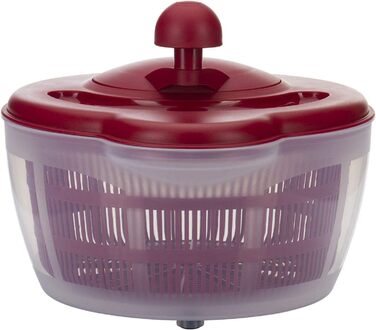 Вертушка для салату Westmark, об'єм 5 л, ø 26 см, пластик, без бісфенолу А, Fortuna, колір прозорий/червоний, 243222E2 (червоний, нековзний)