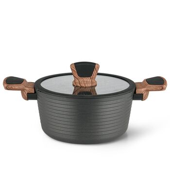 Каструля зі скляною кришкою 20 см 2,6 л DIAMOND GREY Fissman