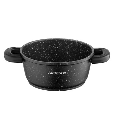 ARDESTO Gemini Anzio Стеклянная крышка сковорода, 1,2 л, Алюминий, Черный
