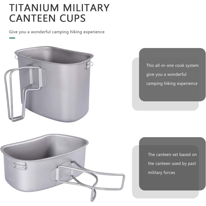 Набір посуду для військових, титан iBasingo