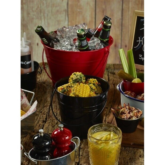 Відерко, 2,1 л, 16х14 см, сталеве, чорне, GenWare