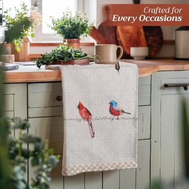 Набір із 3 багатоцільових кухонних рушників Maison d&39 Hermine Rural Christmas, 100 бавовна Барні рушники День подяки/Різдво (50 см x 70 см) (різнокольоровий)