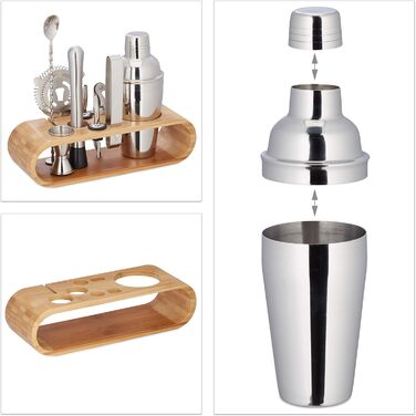 Барний набір для коктейлів, 10 предметів Relaxdays