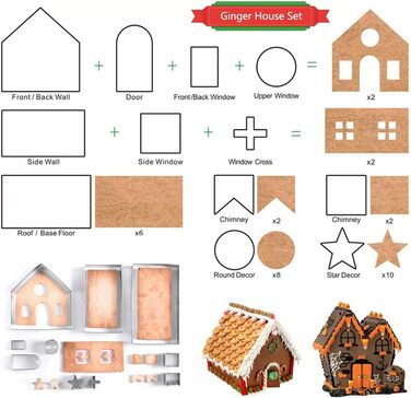 Форма для печива з нержавіючої сталі "Різдвяний будиночок своїми руками" HONGECB