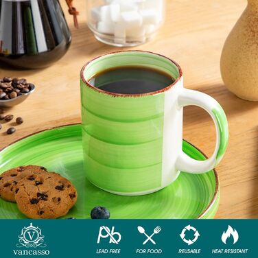 Набір кухлів для кави 480 мл, 6 предметів, різнокольорові Bonita Vancasso