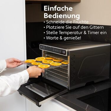 Дегидратор из нержавеющей стали (35-75C) для сушки фруктов 650 Вт с функцией таймера 24 часа Vita5