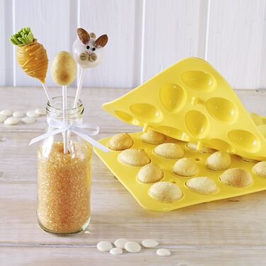 Форма для випічки у вигляді великодніх яєць, 24,5 x 17,5 x 4,5 см, жовта, RBV Birkmann