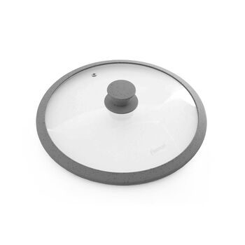 Кришка Fissman ARCADES 28 см з силіконовим ободом сірий (9984)
