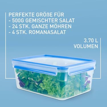 Набір контейнерів для зберігання продуктів EMSA Clip & Close, прямокутні, 5 x 0,8 л, коробки для зберігання, 100 герметичні, придатні для миття в посудомийній машині, морозильної камери та мікрохвильової печі, прозорі, сині, зроблені в Німеччині, N10307 (