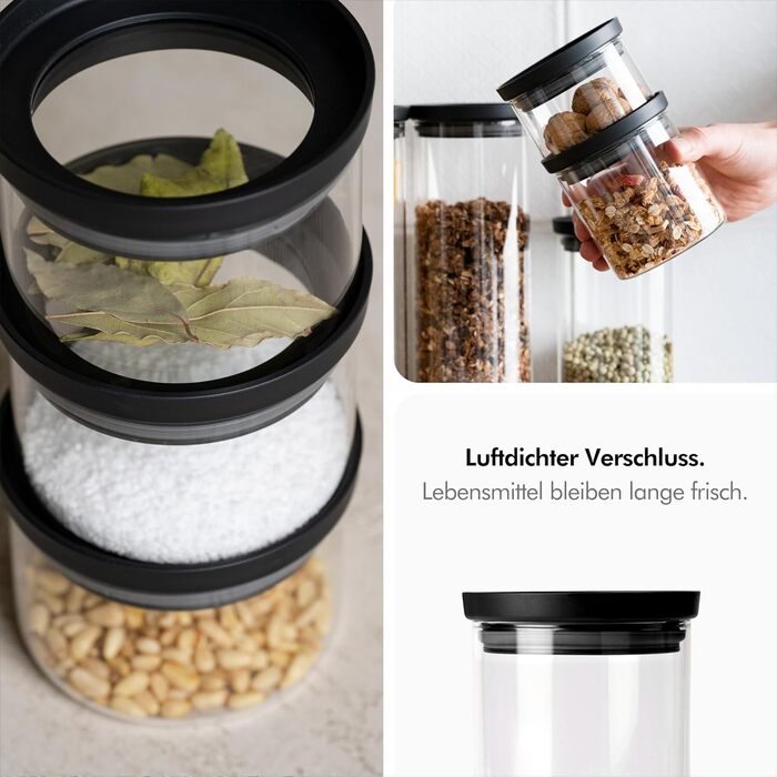 Ємності для зберігання продуктів 350 мл з прозорими кришками, набір 6 предметів, KIVY