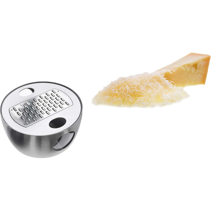 Терка для пармезану з кришкою та піддоном з нержавіючої сталі, 13 х 6 см, срібляста Lurch