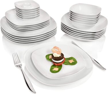 Обідній сервіз на 6 персон, 30 предметів, білий Bilgola Sänger