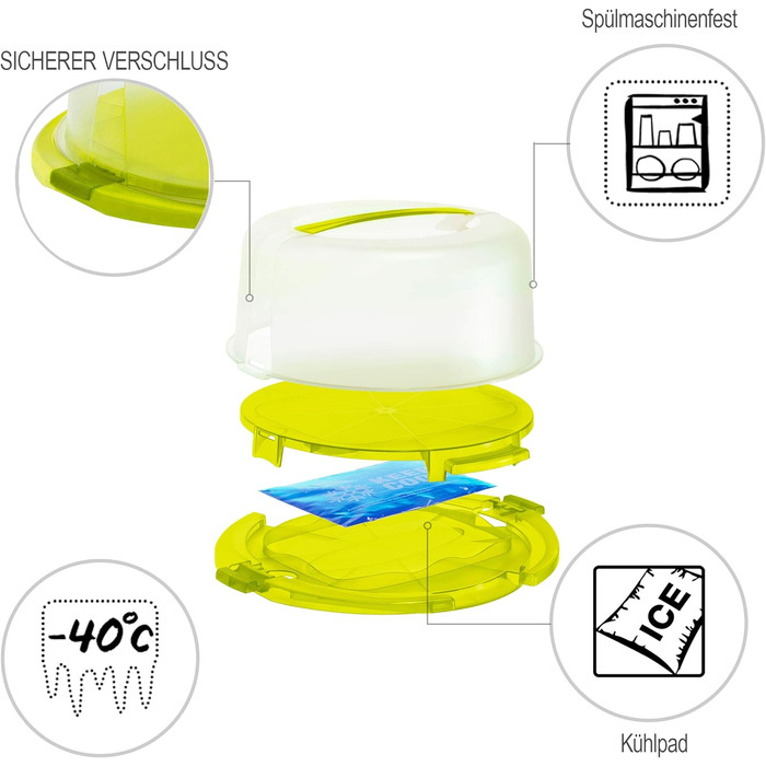 Контейнер для тортів з охолодженням 38 x 34 x 16 см білий Cool & Fresh Rotho